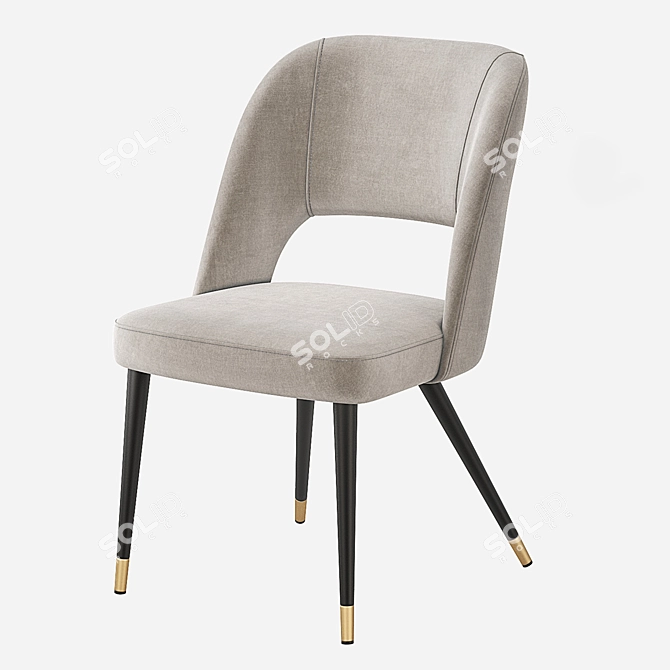 Elegant Eichholtz CIPRIA Velvet Dining Chair 3D model image 2