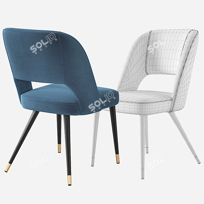 Elegant Eichholtz CIPRIA Velvet Dining Chair 3D model image 5