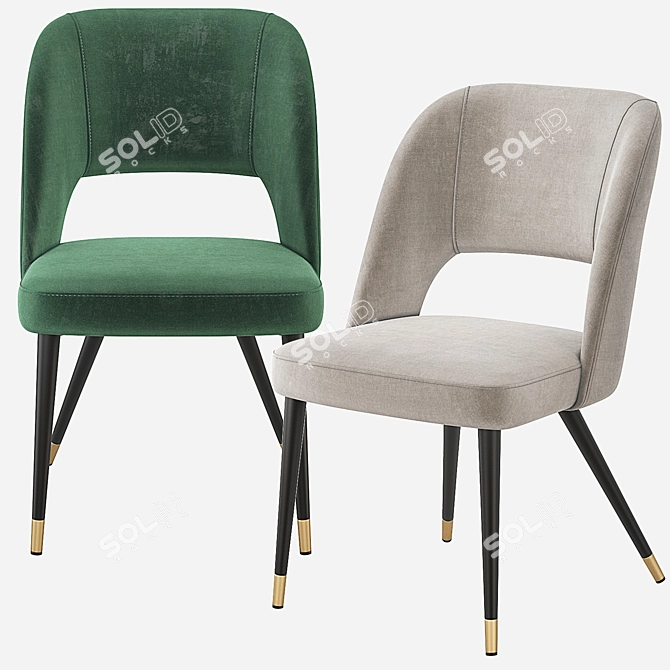 Elegant Eichholtz CIPRIA Velvet Dining Chair 3D model image 6