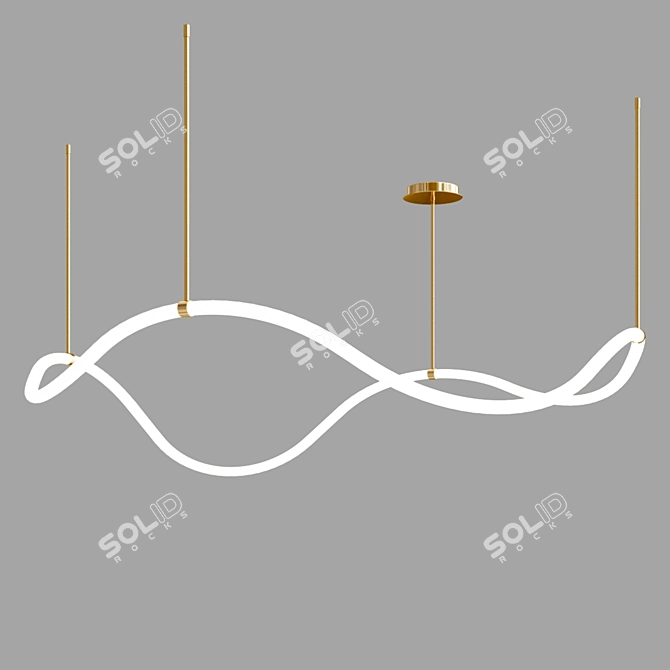 Glowing Brass Pendant Light 3D model image 2