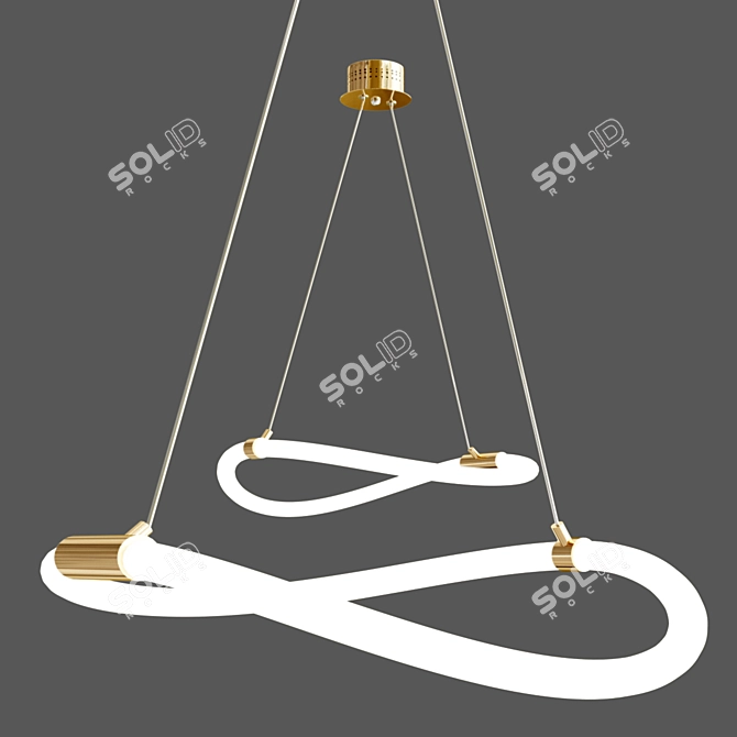 Elegant Brass LED Pendant 3D model image 2