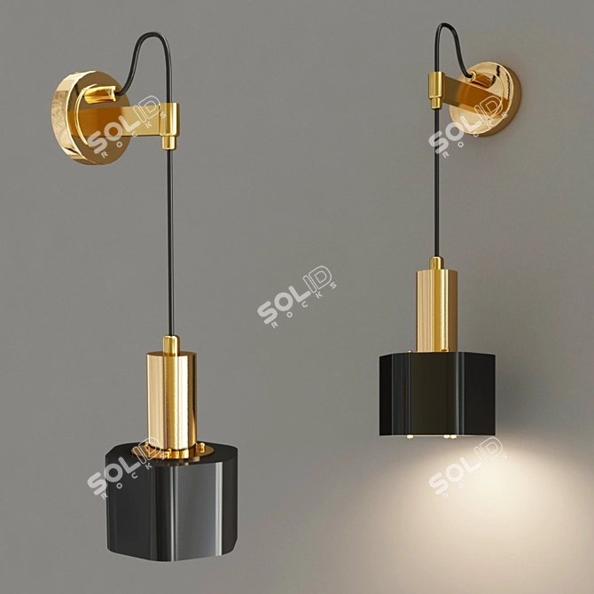 Elegant Wall-mounted Light Fixture 3D model image 1