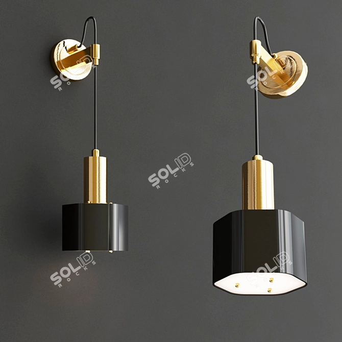 Elegant Wall-mounted Light Fixture 3D model image 2