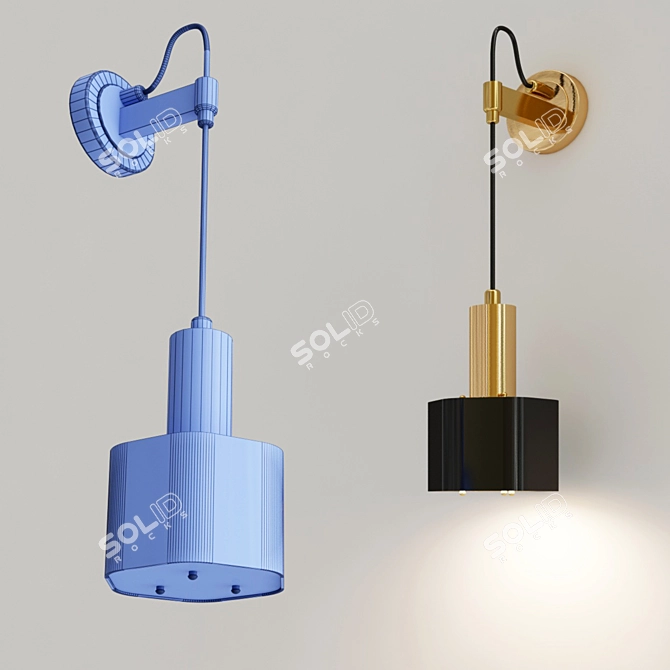 Elegant Wall-mounted Light Fixture 3D model image 3