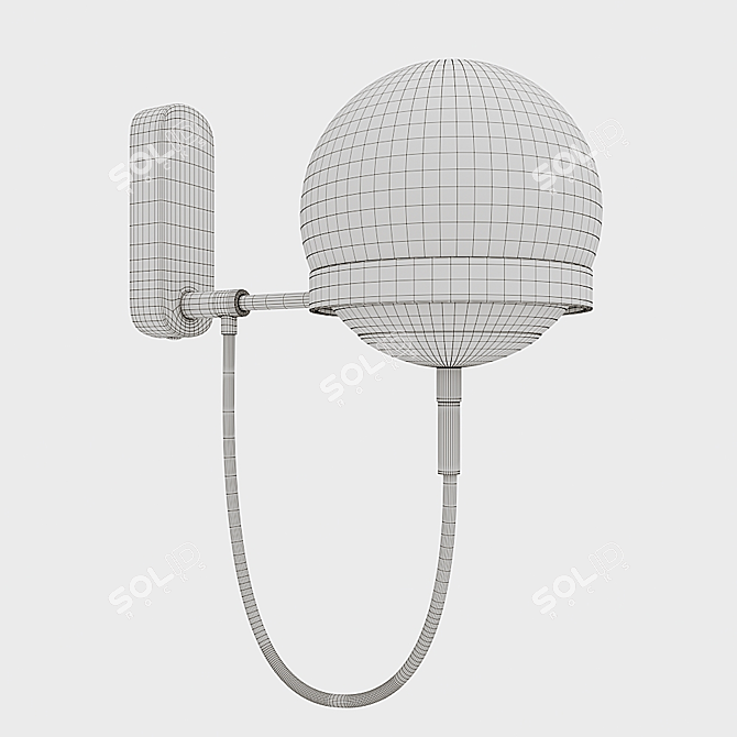 Dexter Glass Orb Wall Light: Sleek E27 Screw Fitting 3D model image 2