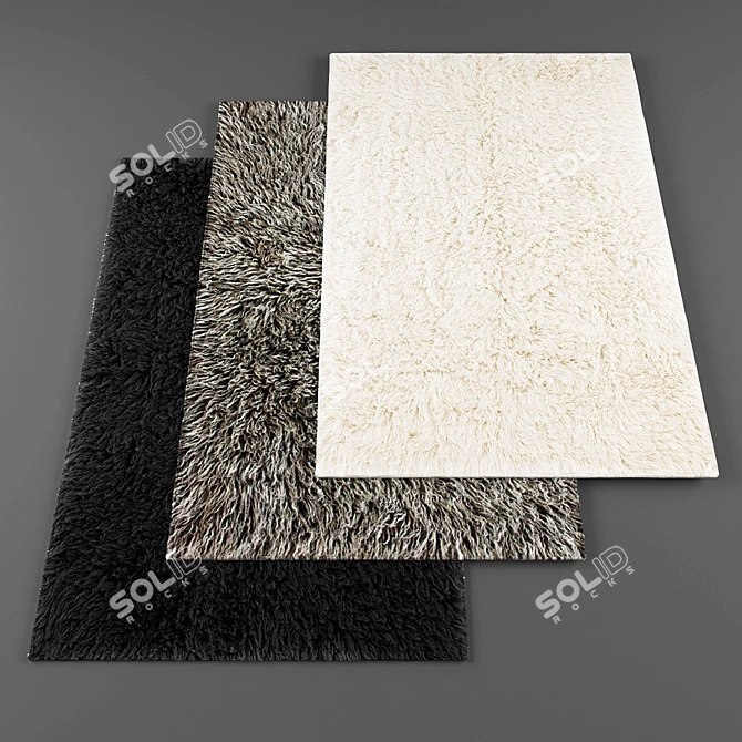 Luxury Rug Collection: 5 Exquisite Carpets with Texture Archive 3D model image 1