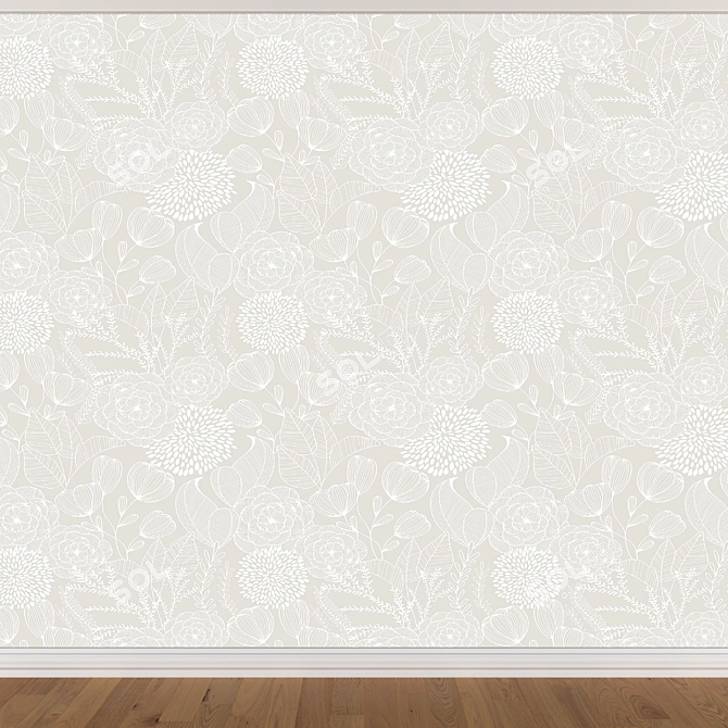 Seamless Wallpaper Set in 3 Colors 3D model image 3