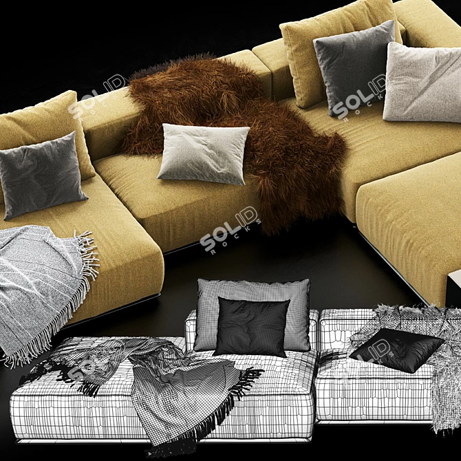 Modern and Sophisticated Poliform Westside Sofa 3D model image 5