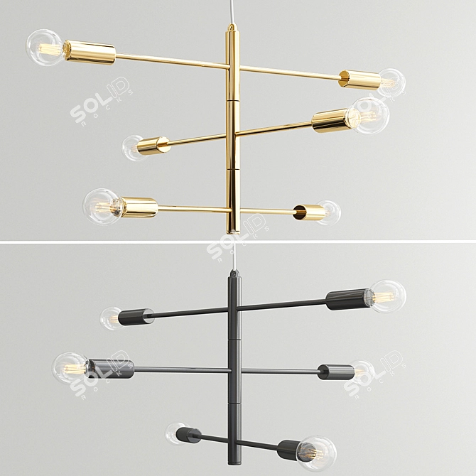 Elegant Molecular Pendant Light 3D model image 1