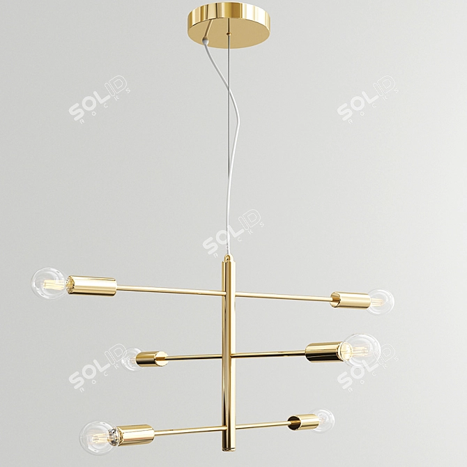 Elegant Molecular Pendant Light 3D model image 2