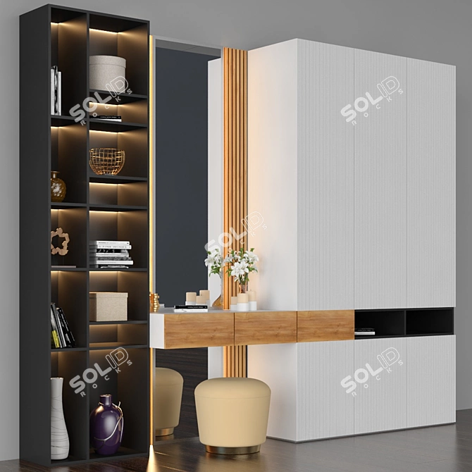 Elegant 2300 mm Hall Furniture 3D model image 2