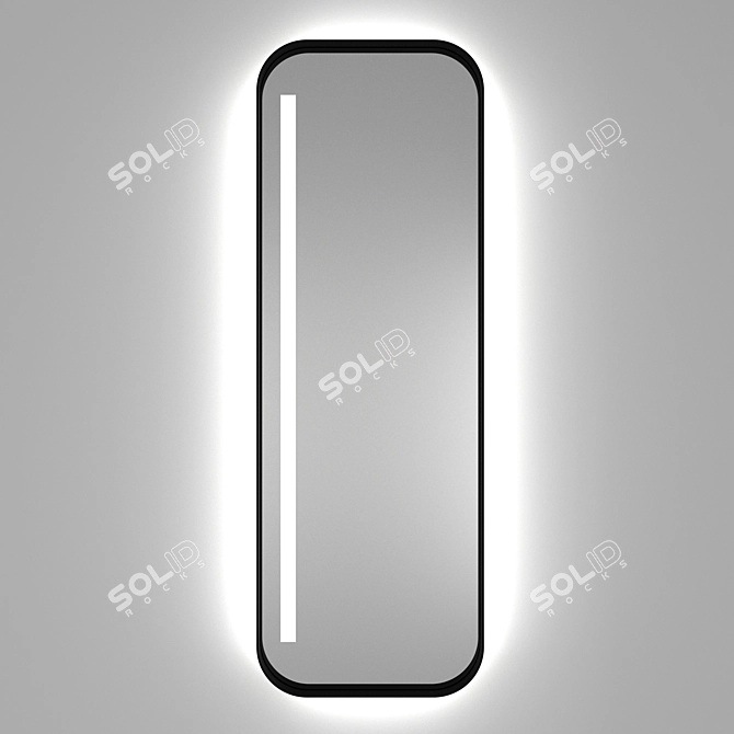 Illuminated Iron LIGHT Bathroom Mirror 3D model image 1