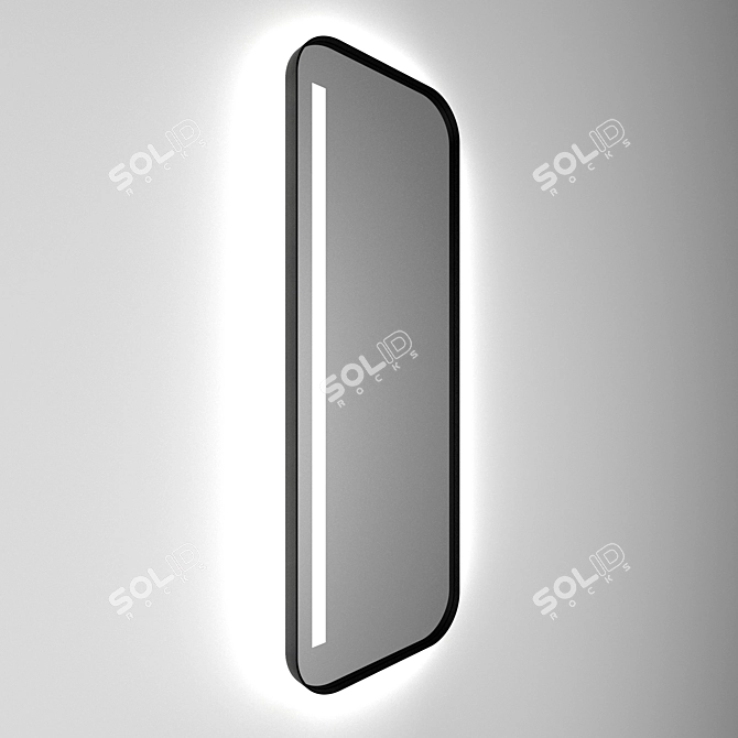 Illuminated Iron LIGHT Bathroom Mirror 3D model image 2