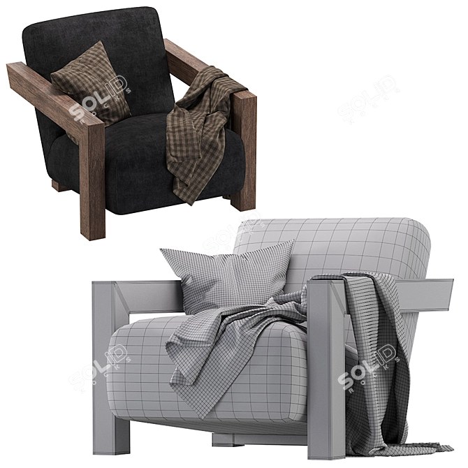 Elegant Coco Republic CR Occasional Chair 3D model image 5