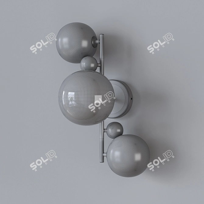 Modern Triple Glass Wall Sconce 3D model image 3