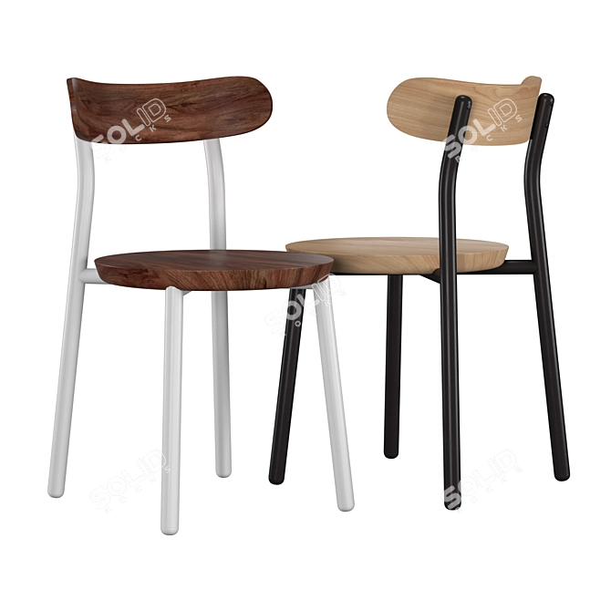 Modern Industrial Them Chair 3D model image 2