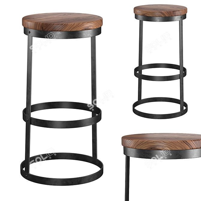 Stylish Trust Bar Stools - Industrial Design 3D model image 1