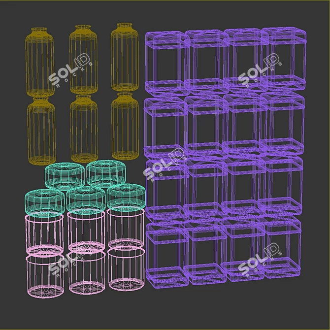 Corona Rendered Jar Filing Set 3D model image 5