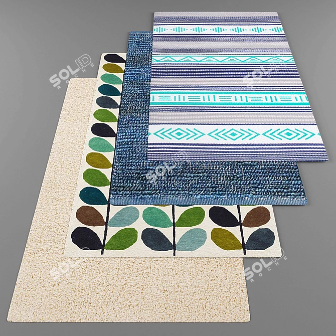 Modern Style Rug Set 3D model image 1