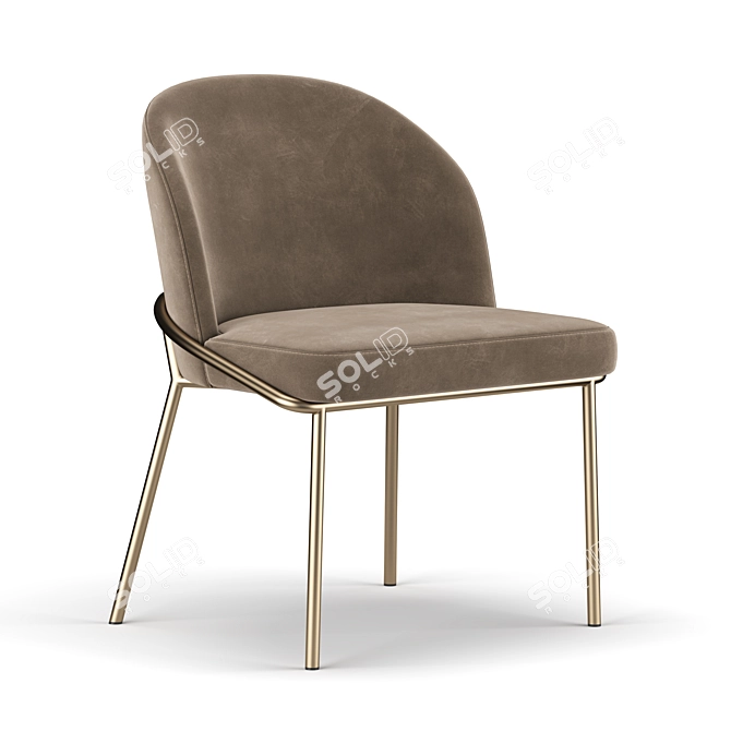 Elegant Janie Dining Chair 3D model image 2