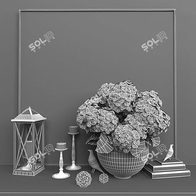 Elegant 64-Piece Decorative Set 3D model image 2