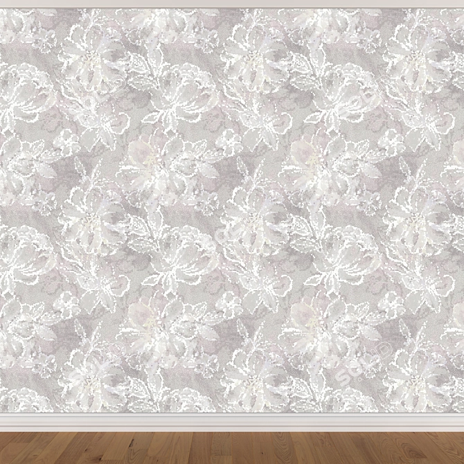 Seamless Wallpaper Set 1413 (3 colors) 3D model image 4