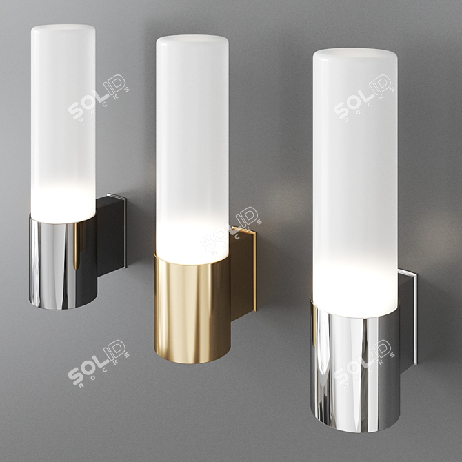 Elegant Bari Chrome Sconce 3D model image 2