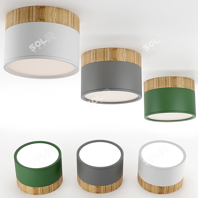 Sleek LED Ceiling Lights 3D model image 1