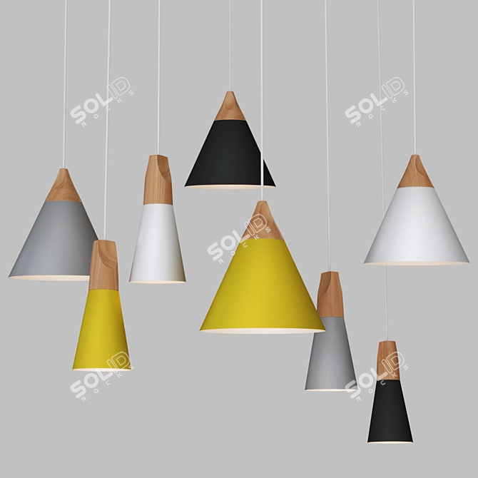 Scandinavian Style Pendant Lights 3D model image 1