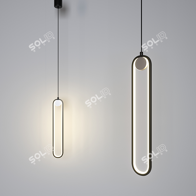 Nordic LED Pendant Lamp - Elegant and Contemporary 3D model image 1