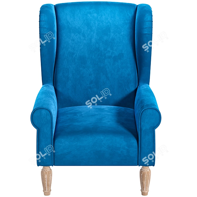 Modern Velvet Armchair | PBR Materials | FBX & OBJ Formats 3D model image 2