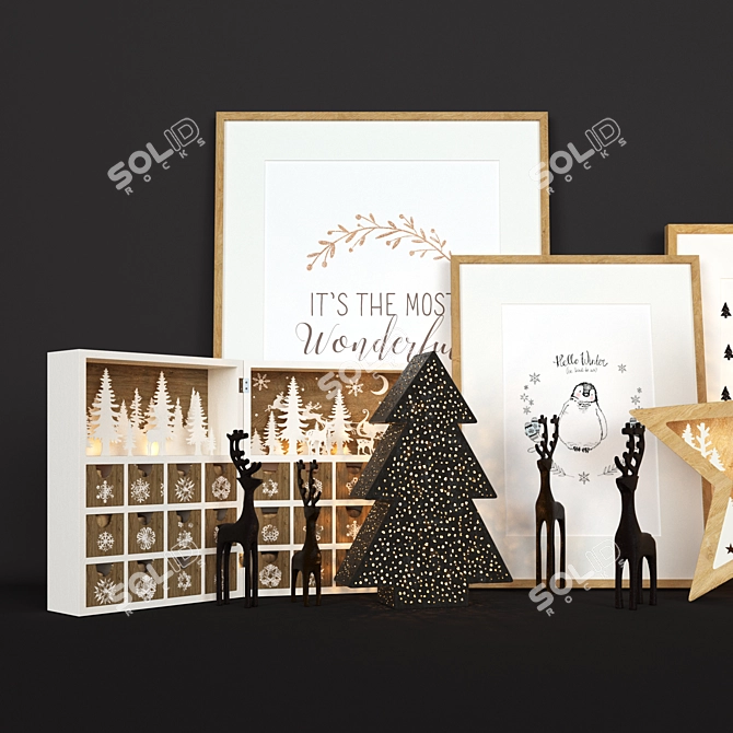 Festive Holiday Decor Set 3D model image 3