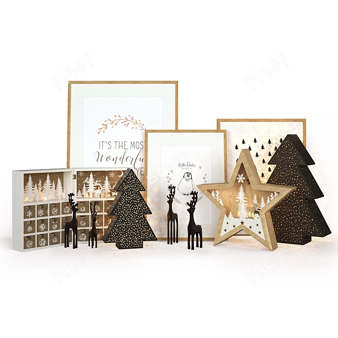 Festive Holiday Decor Set 3D model image 6