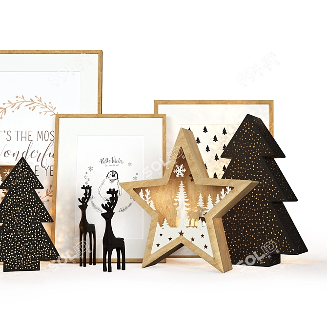 Festive Holiday Decor Set 3D model image 7