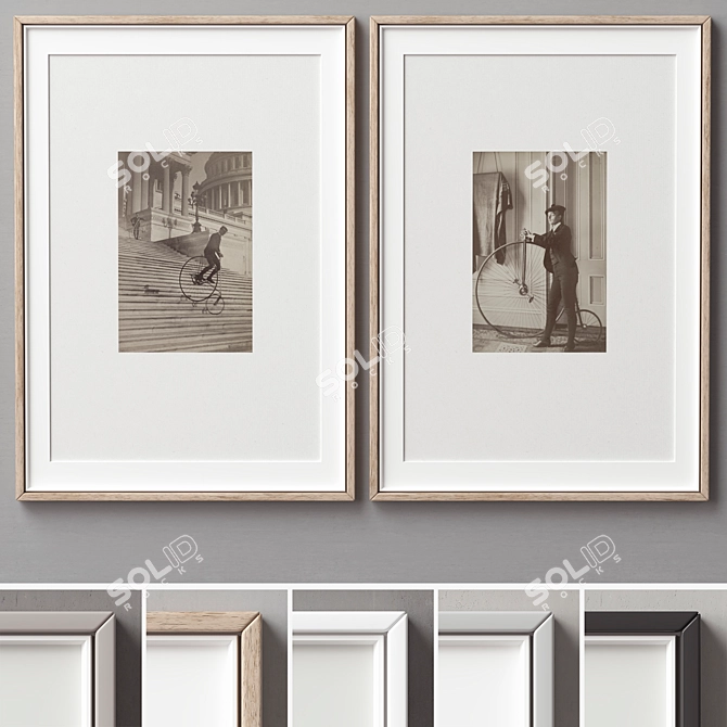 Versatile Wood Picture Frames 3D model image 1