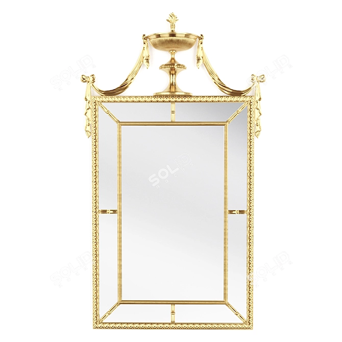 Elegant Regal Reflection Mirror 3D model image 1