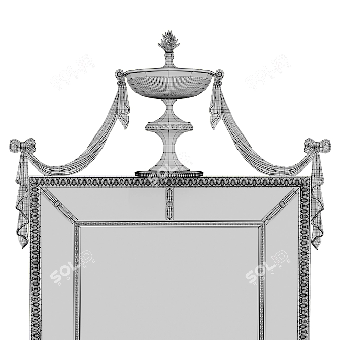 Elegant Regal Reflection Mirror 3D model image 2