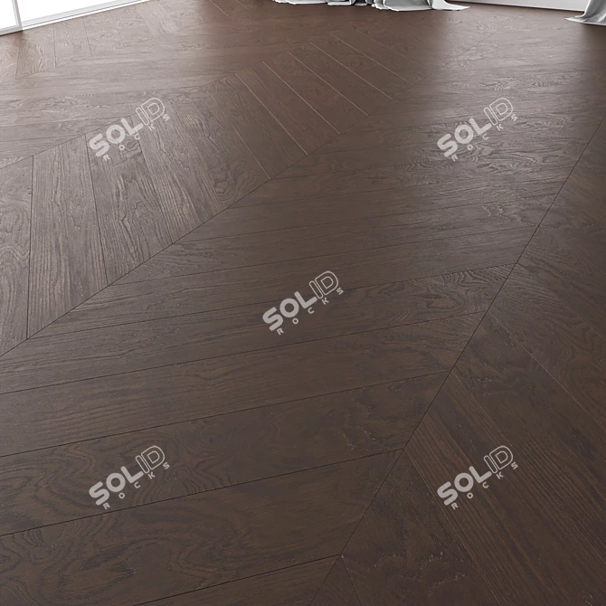 Premium Wood Flooring Set: 4 Styles & 3 Patterns 3D model image 3