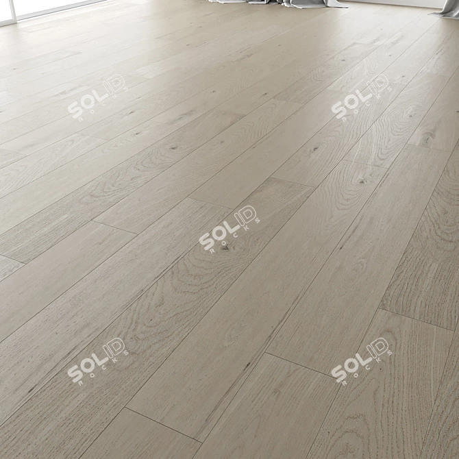 Premium Wood Flooring Set: 4 Styles & 3 Patterns 3D model image 5