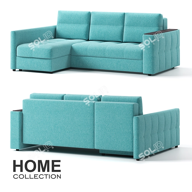 Elegant Drim Emerald Canapé: Perfect Corner Sofa 3D model image 1