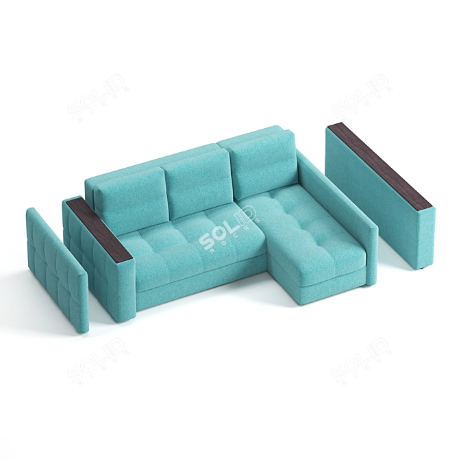 Elegant Drim Emerald Canapé: Perfect Corner Sofa 3D model image 3