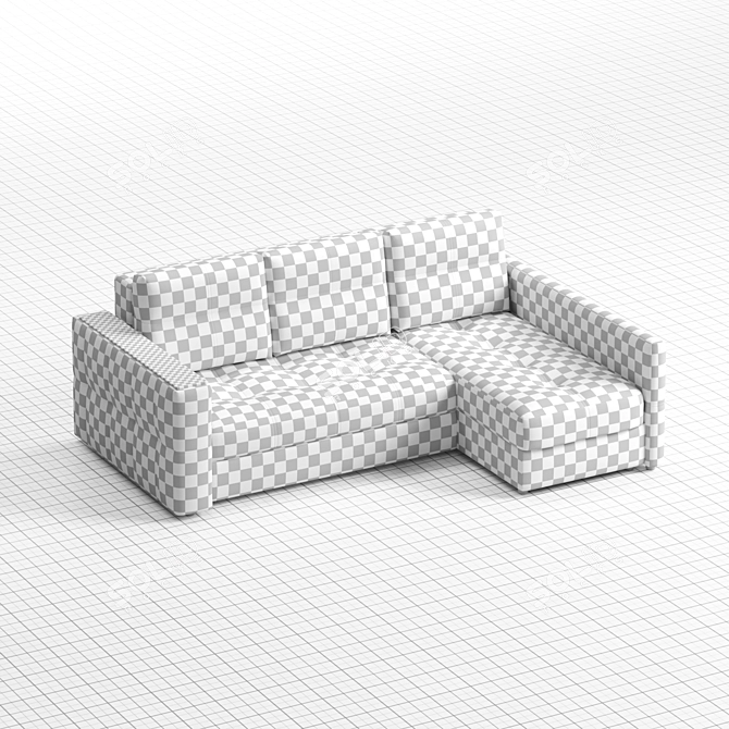 Elegant Drim Emerald Canapé: Perfect Corner Sofa 3D model image 5