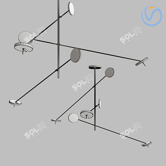 Sleek LED Dual-Arm 3D model image 2