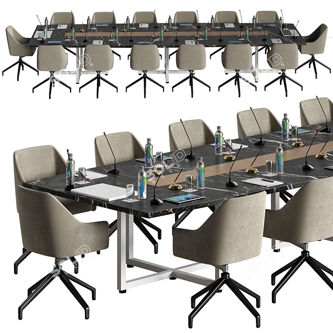 Modern Conference Table - Stylish Design 3D model image 3