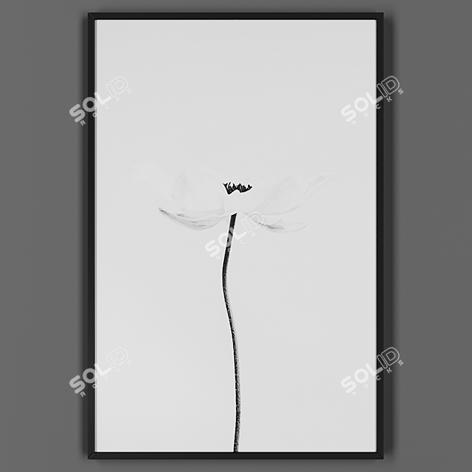 Elegant Black Picture Frame 3D model image 1