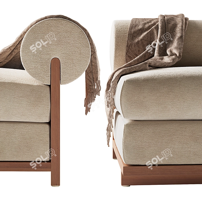 Mountainside Slipper Chair: Modern Elegance for Your Home 3D model image 2