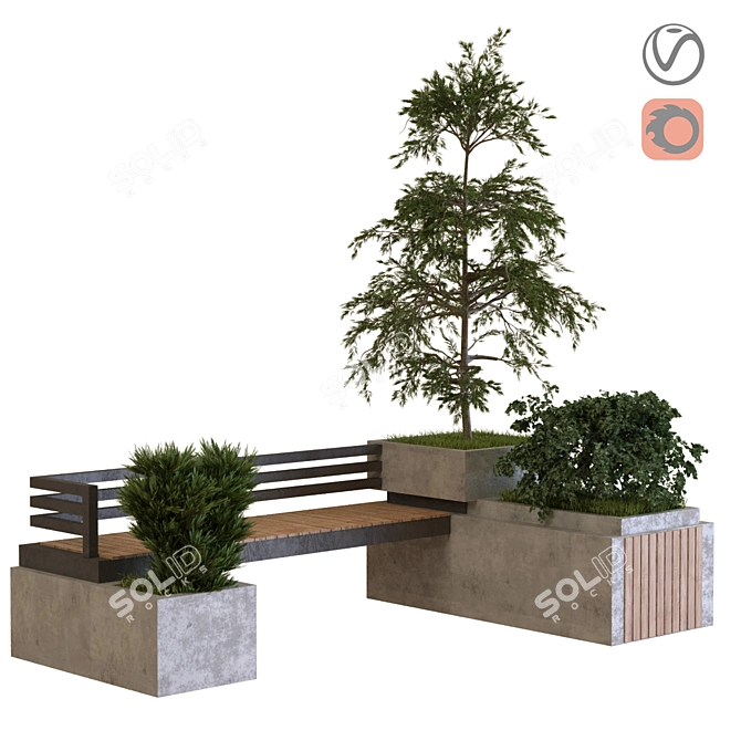 Eco-Bench: Plants Tree Set 3D model image 1
