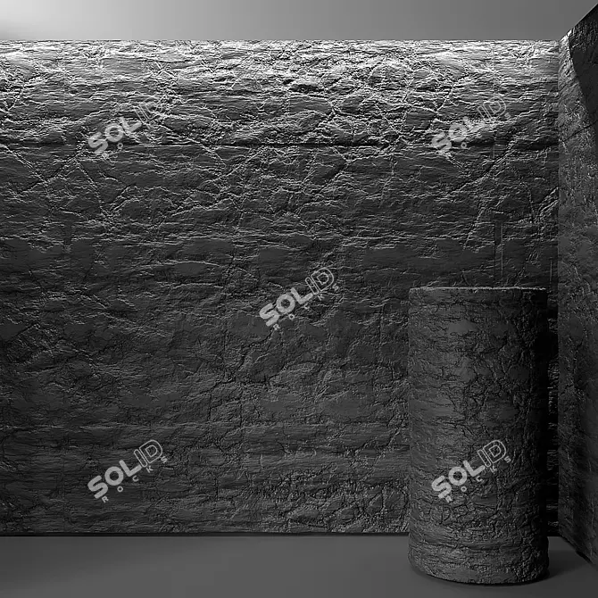 Sleek Slate Wall Finish 3D model image 1