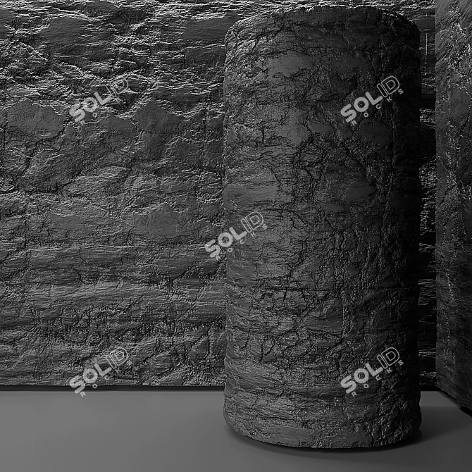 Sleek Slate Wall Finish 3D model image 2