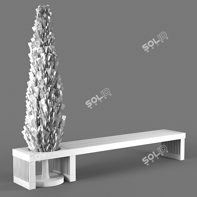 Elegant Bench: Poly 124k 3D model image 3